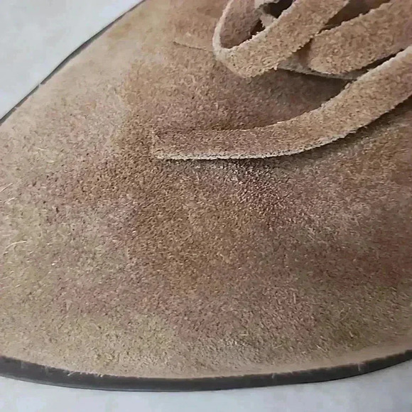 Genuine suede ankle booties with fringes - Picture 12 of 15